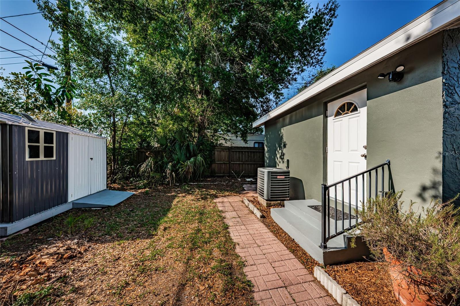 Entry to utility and garage