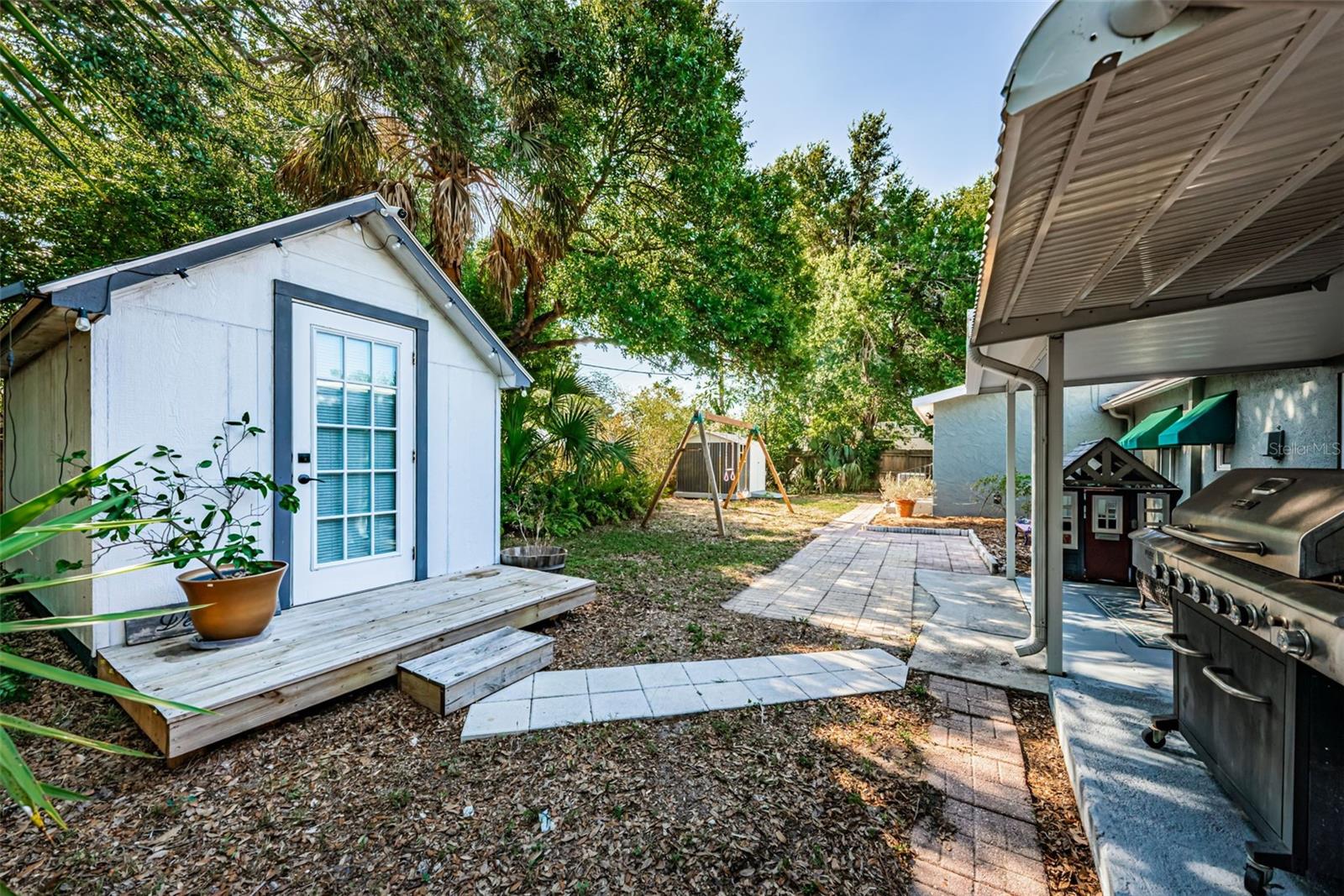 Beautiful, shaded backyard
