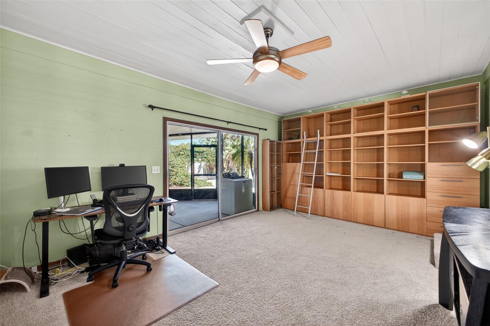 Large Office Area with built-in cabinets