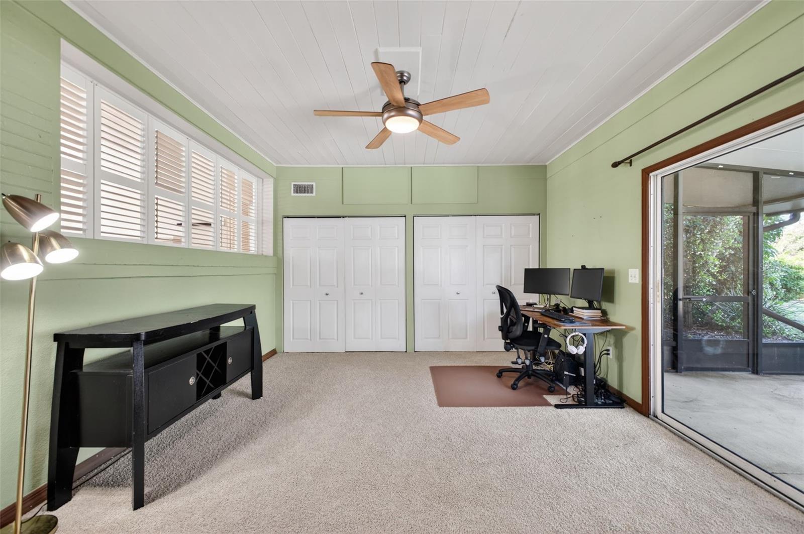 This office area has the Inside Laundry Closet on the left and AC closet on the right