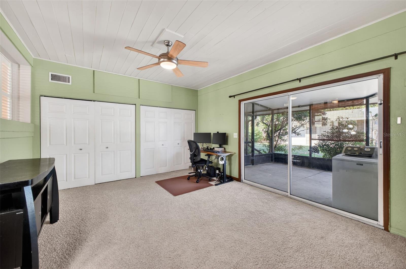 This office area has the Inside Laundry Closet on the left and AC closet on the right