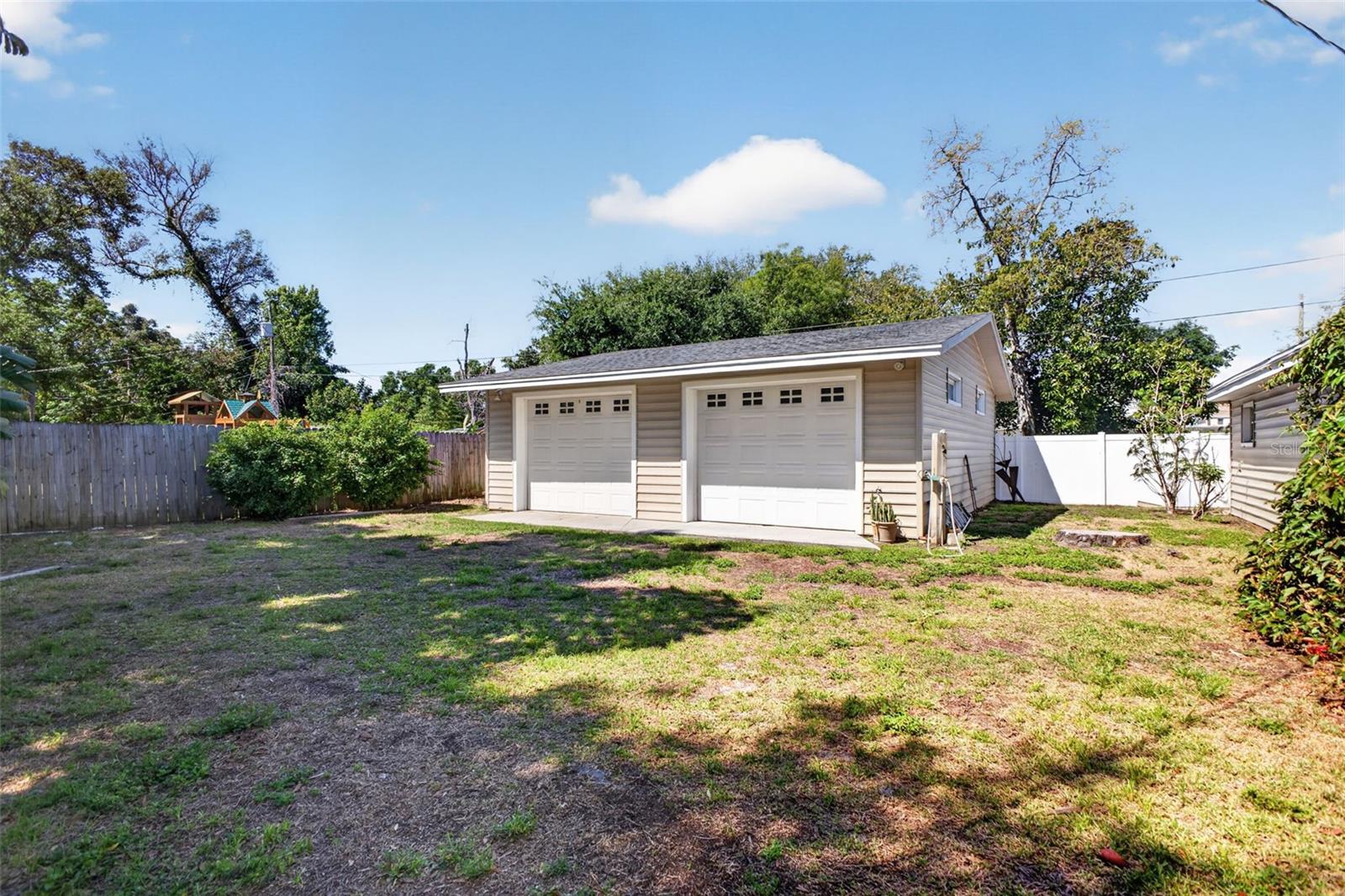 Expansive workshop space ideal for tools, projects, or storage