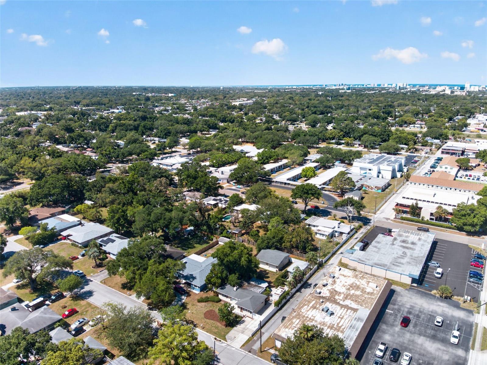Drone View Of The Large Lot, Home and Out Buildings