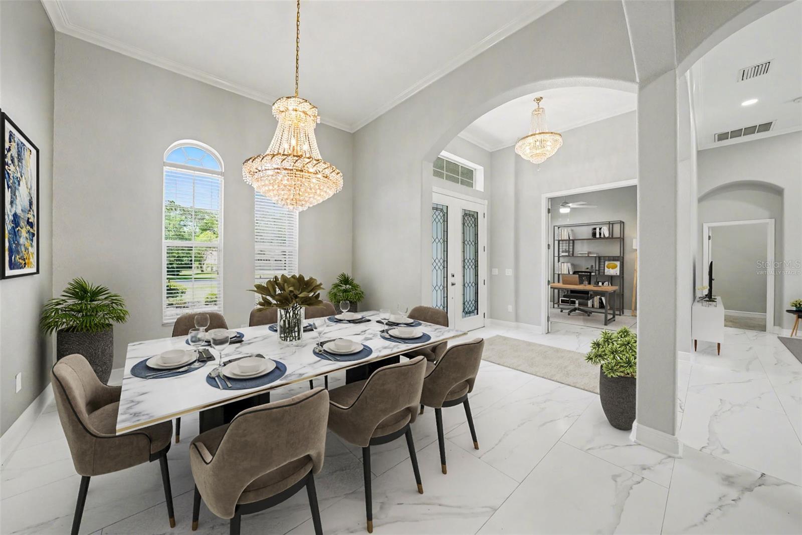 Virtually staged - Formal dining room