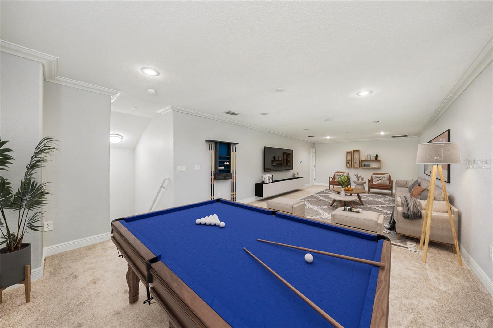 Virtually staged - Upstairs family/games room
