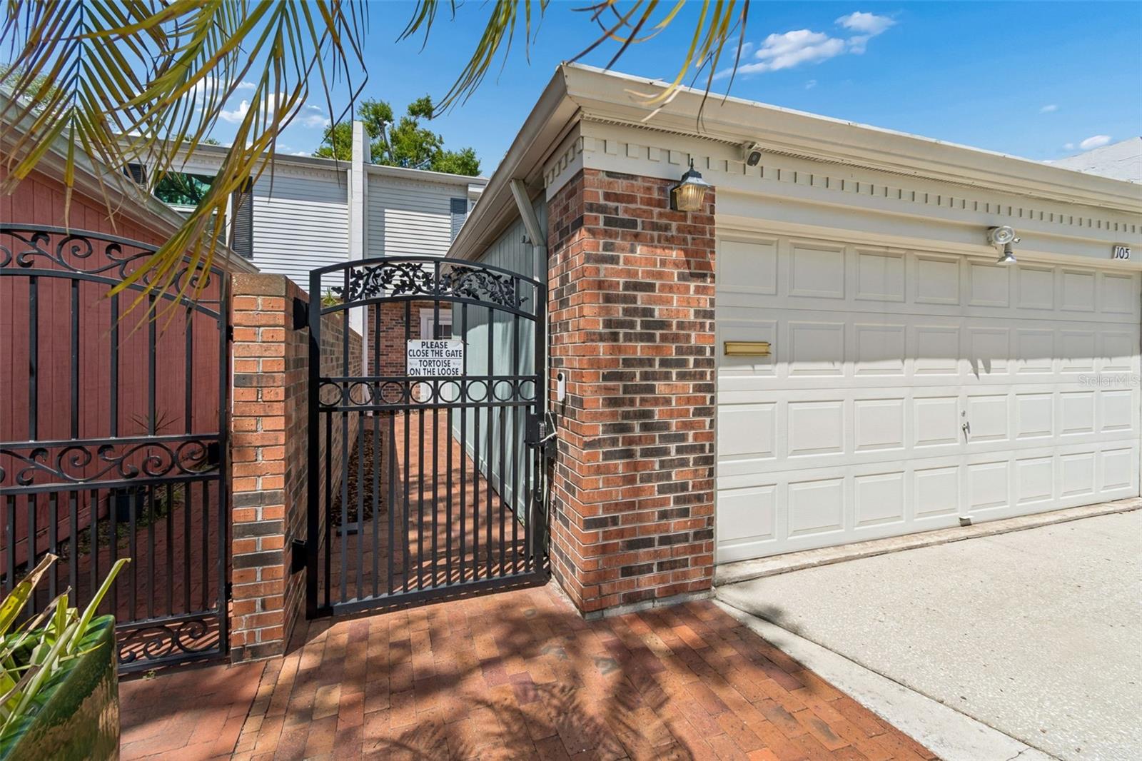 Gated courtyard entry