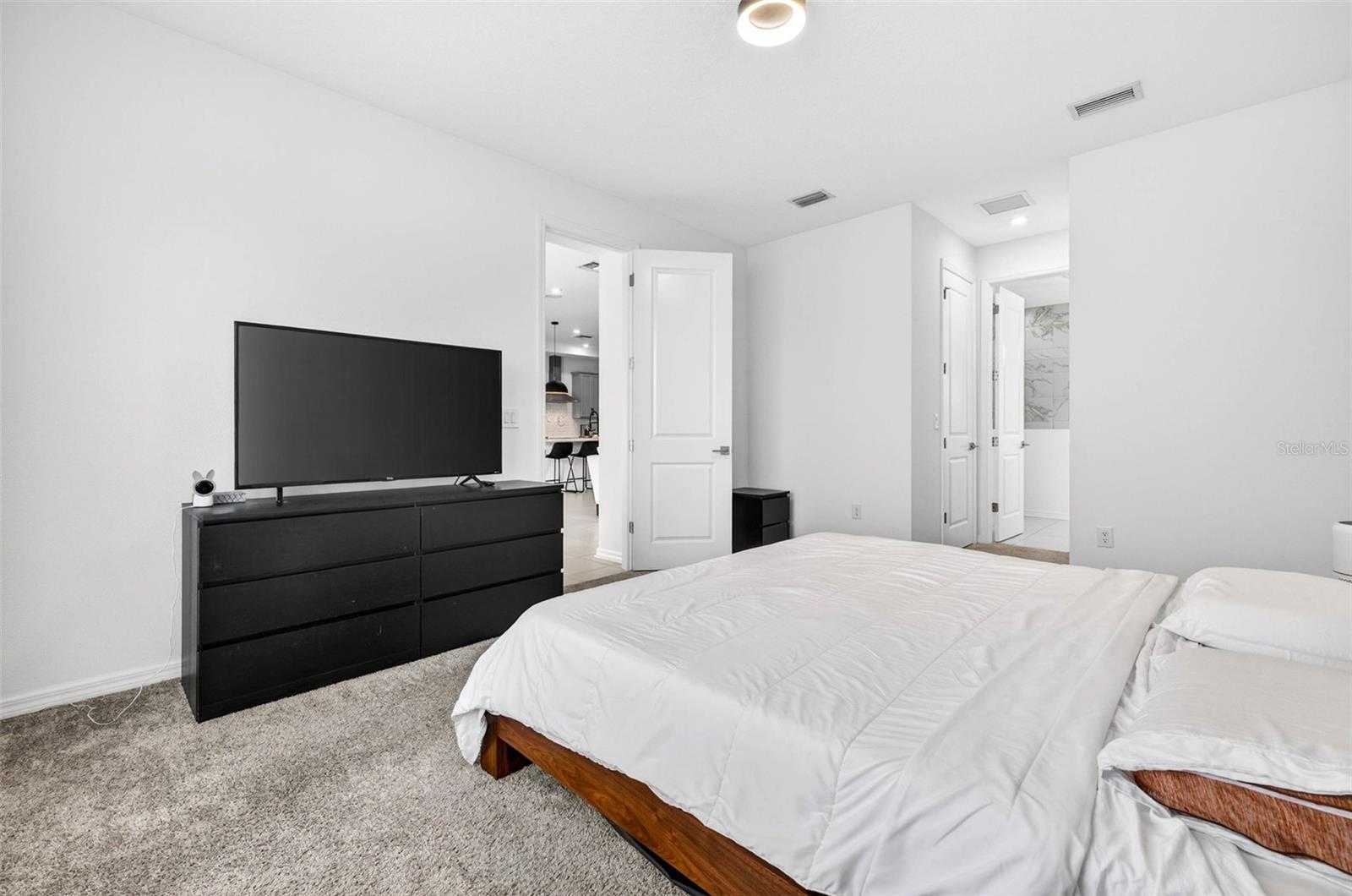 View toward living area and ensuite bath