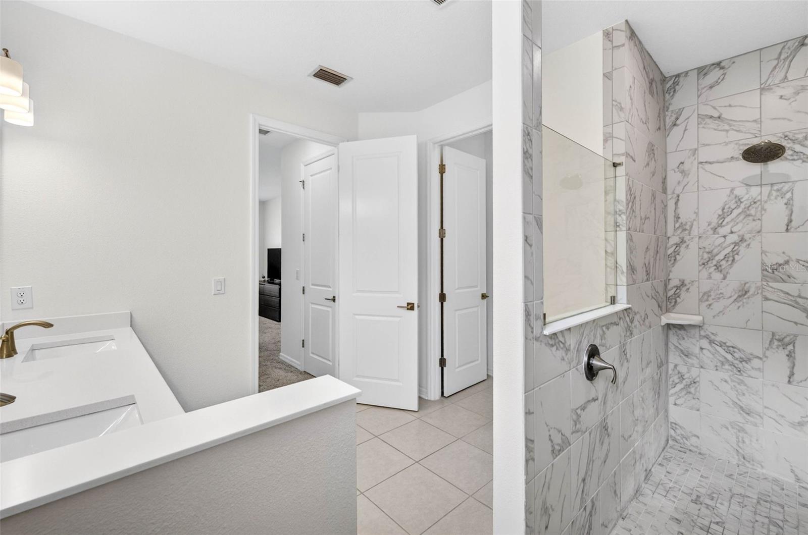 View toward walk in closets