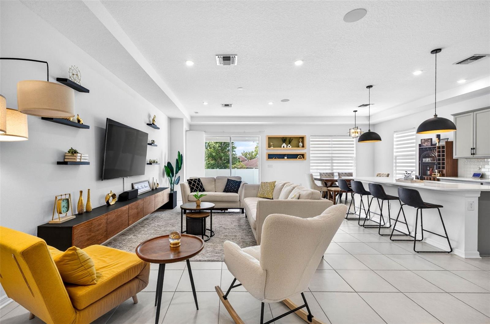 Living room with sound system