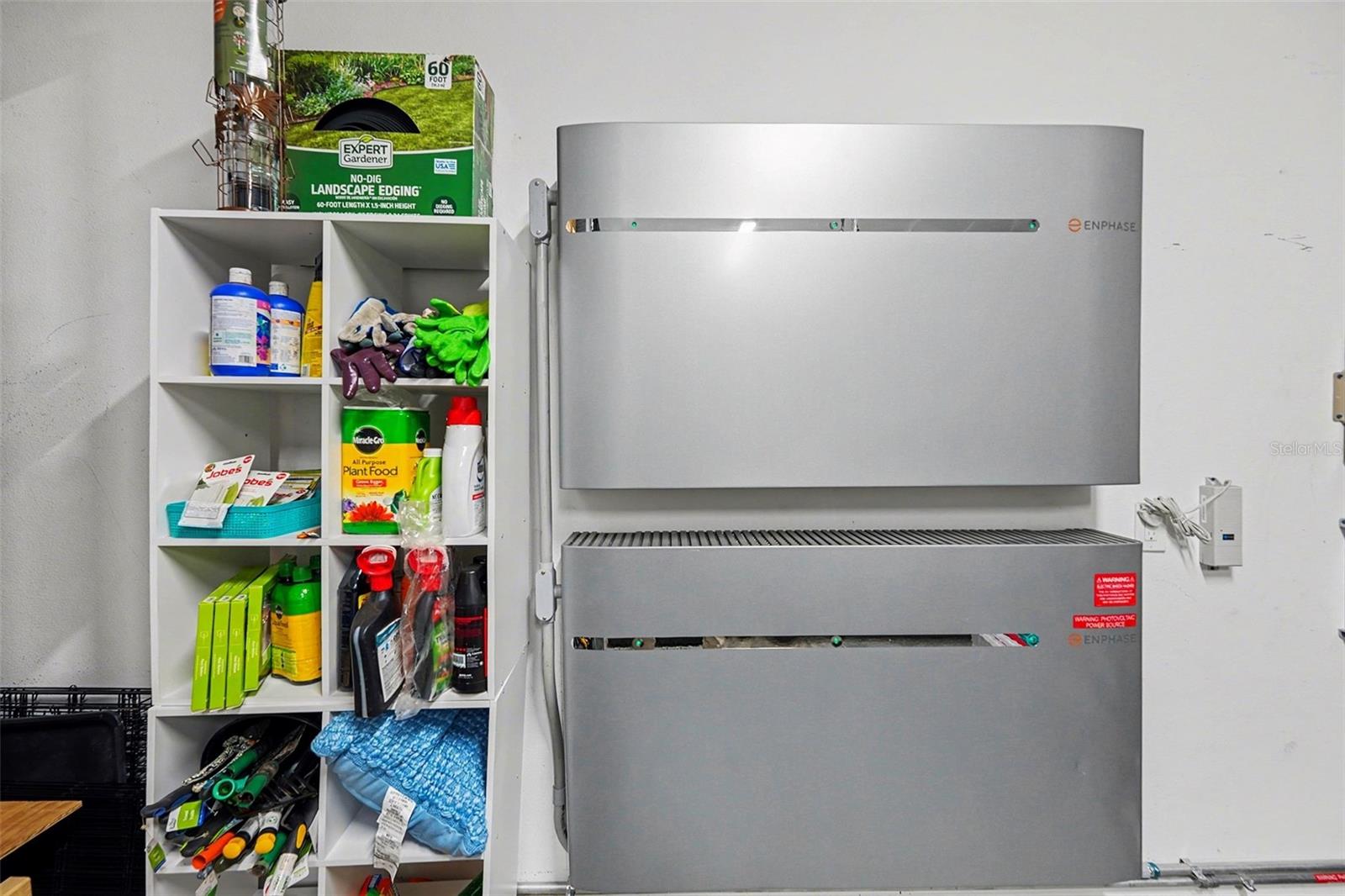 solar panel generator with backup generator in garage