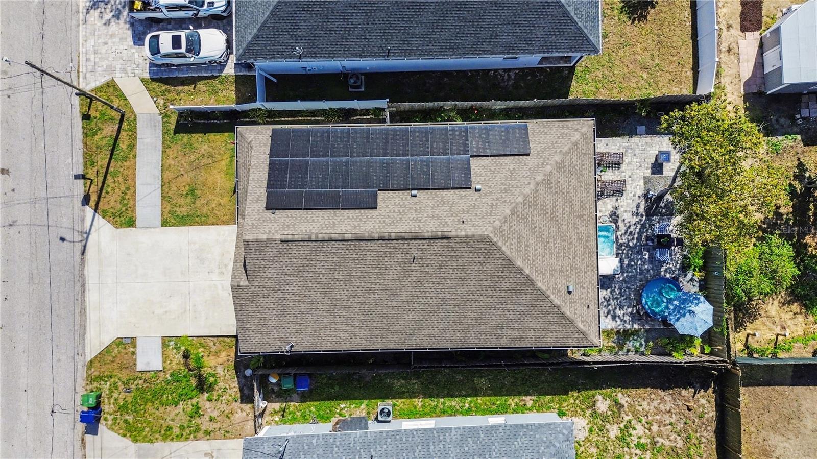 roof with solar panels