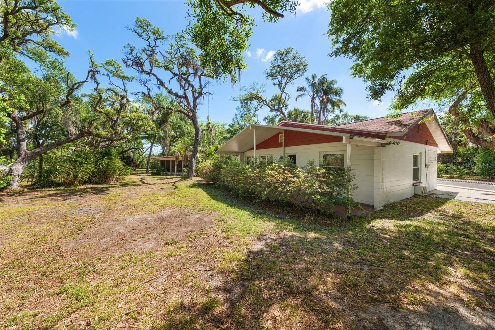 Guest house, main house in background