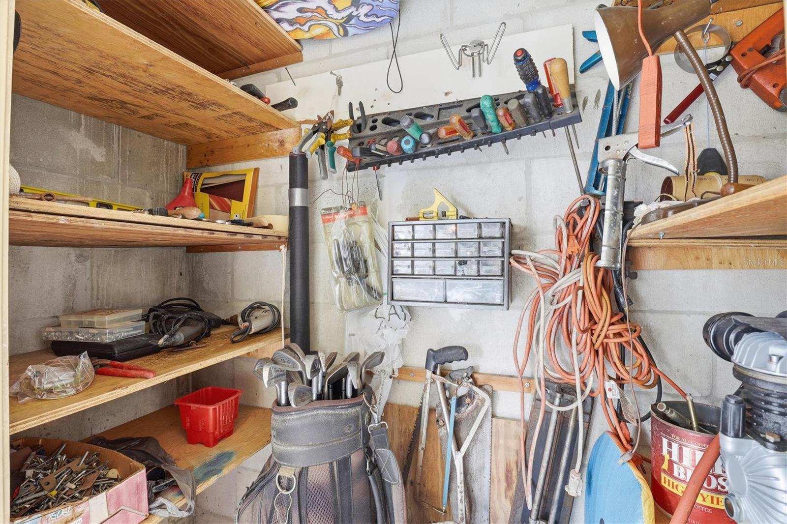 Balcony storage interior