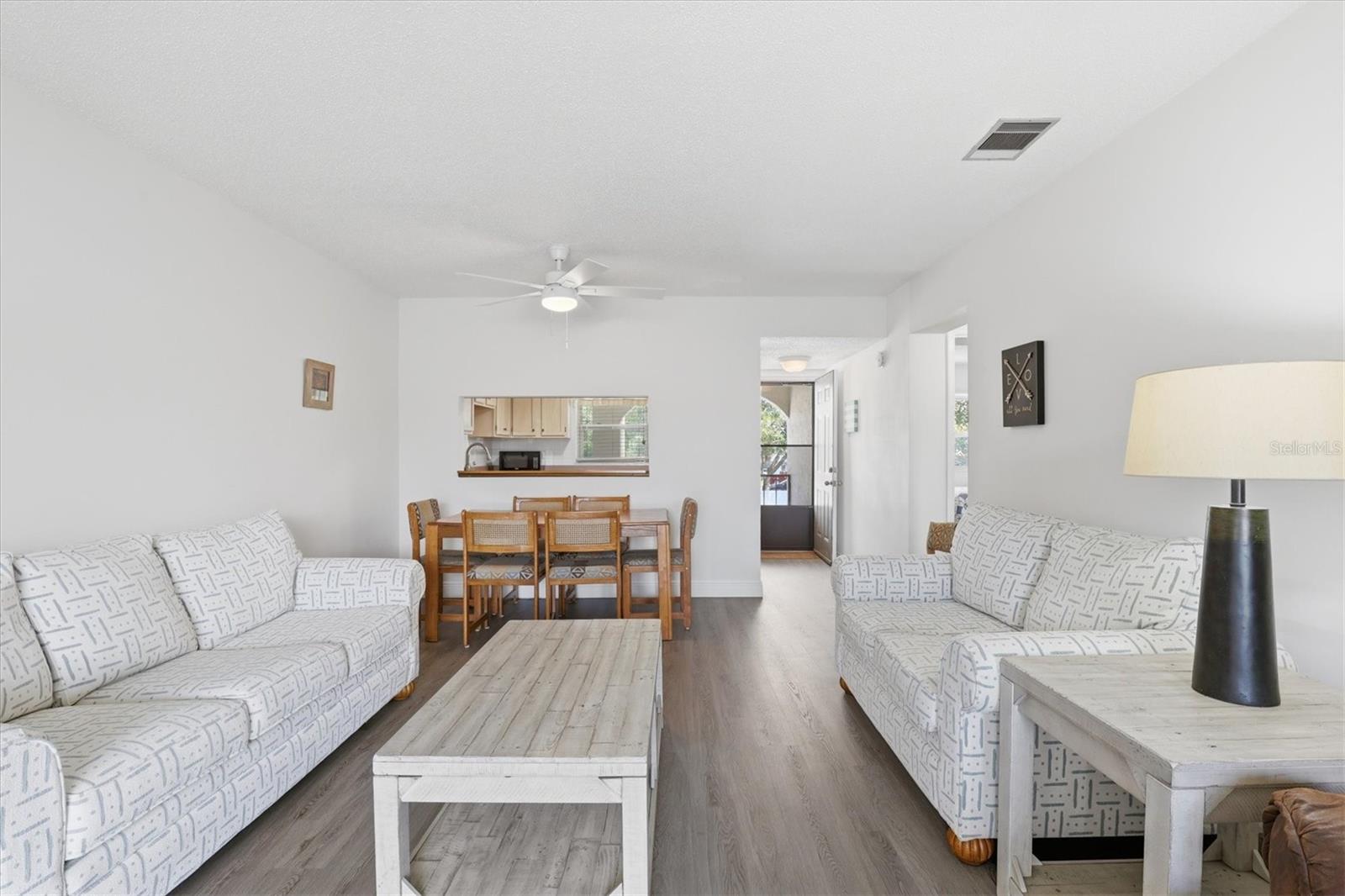 Full view of dining and living room