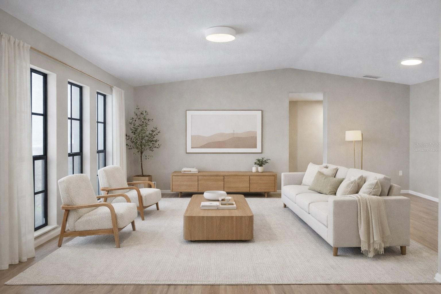 virtually staged - living area