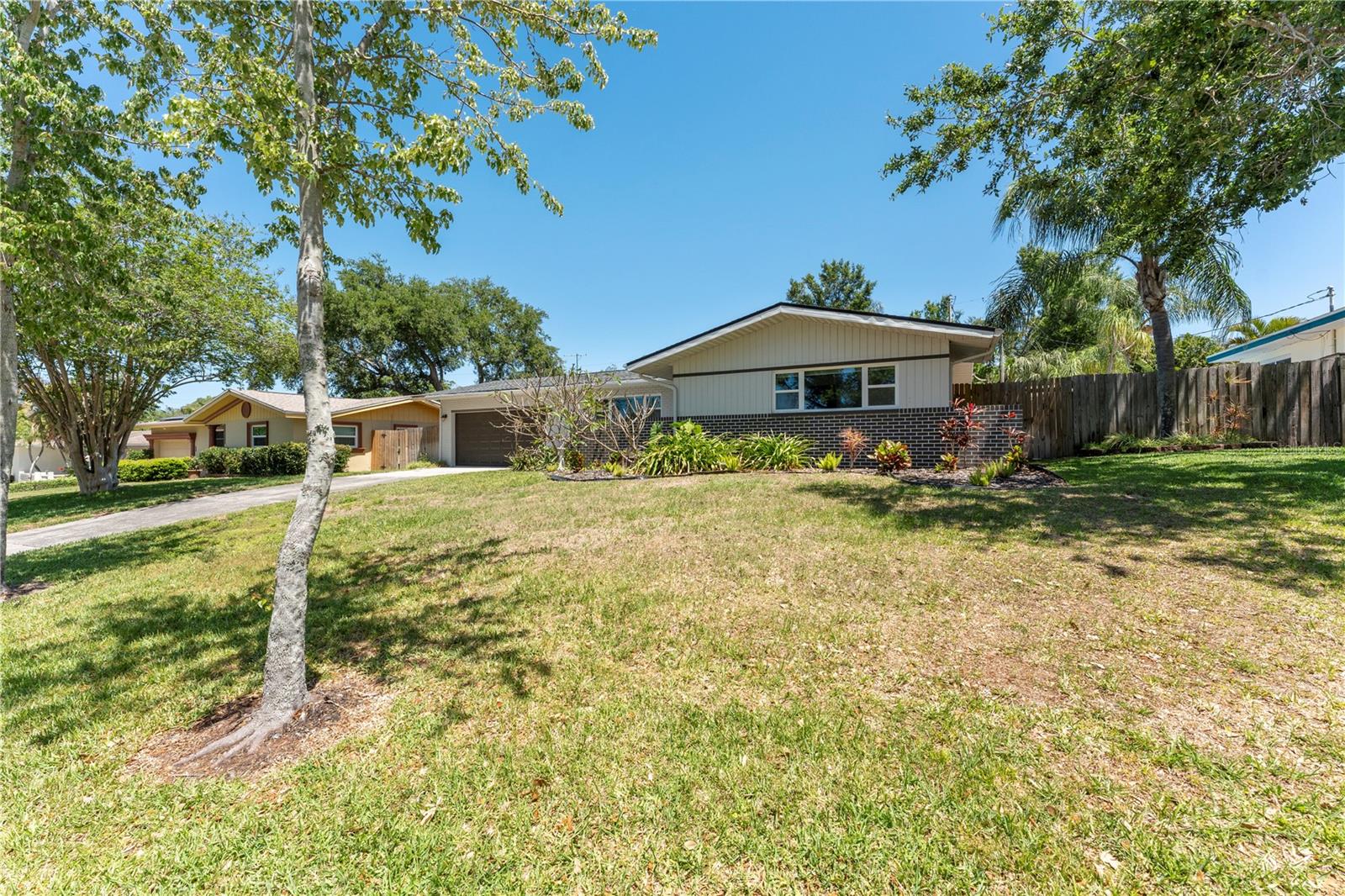 Front elevation view of the house from the street
