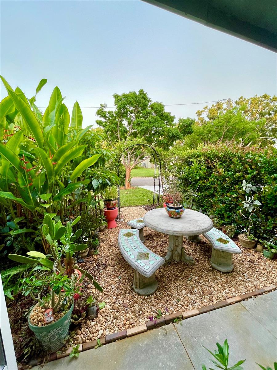Courtyard view from front door