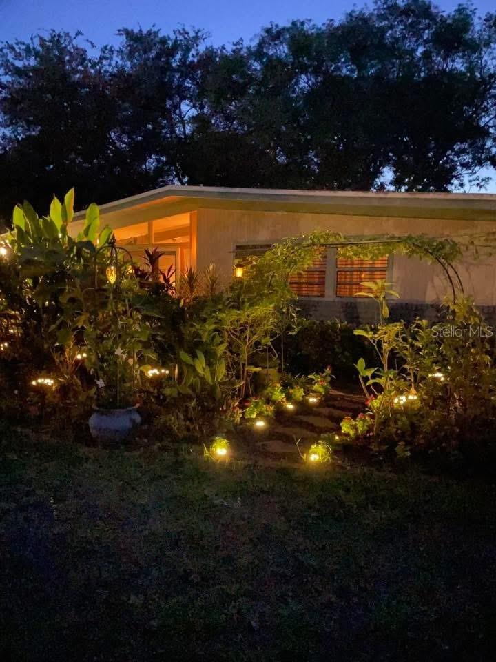 Night view front courtyard