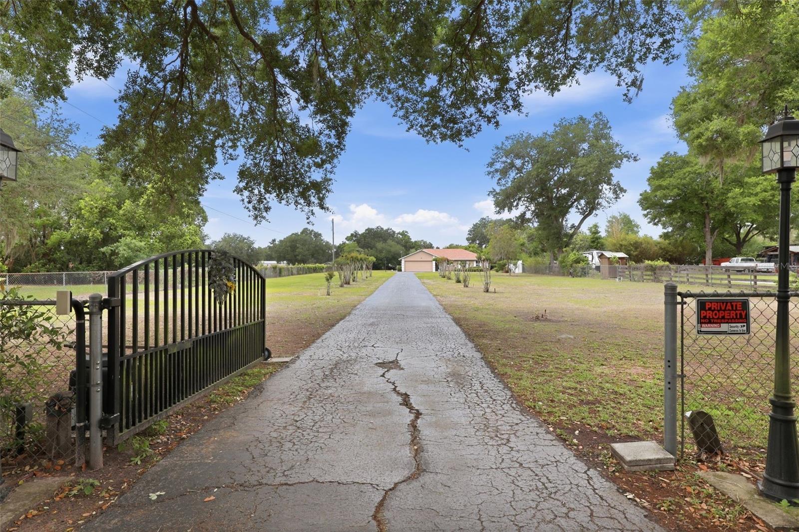 Gated Entrance and drive way