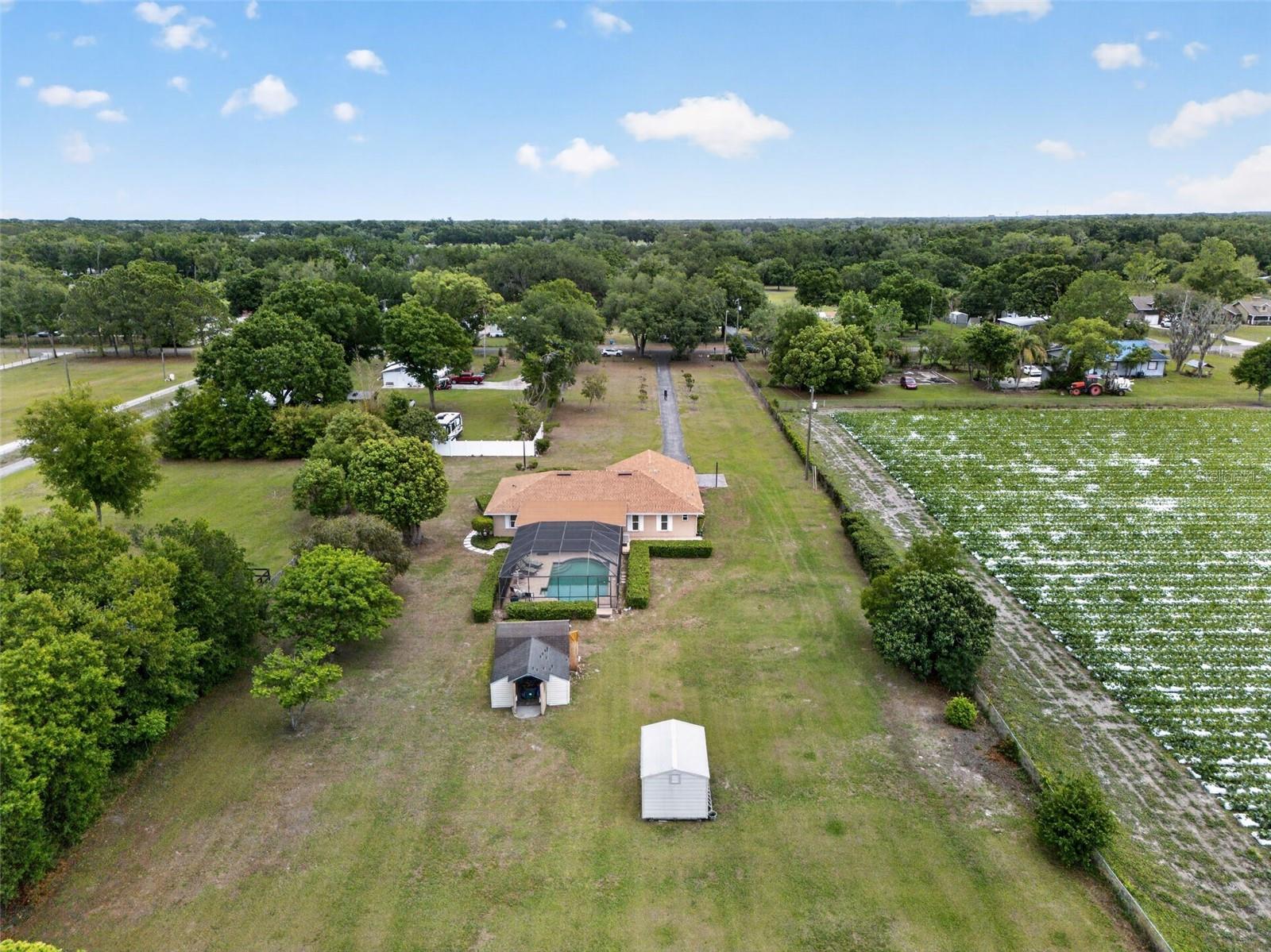 Aerial - Rear Yard - East View