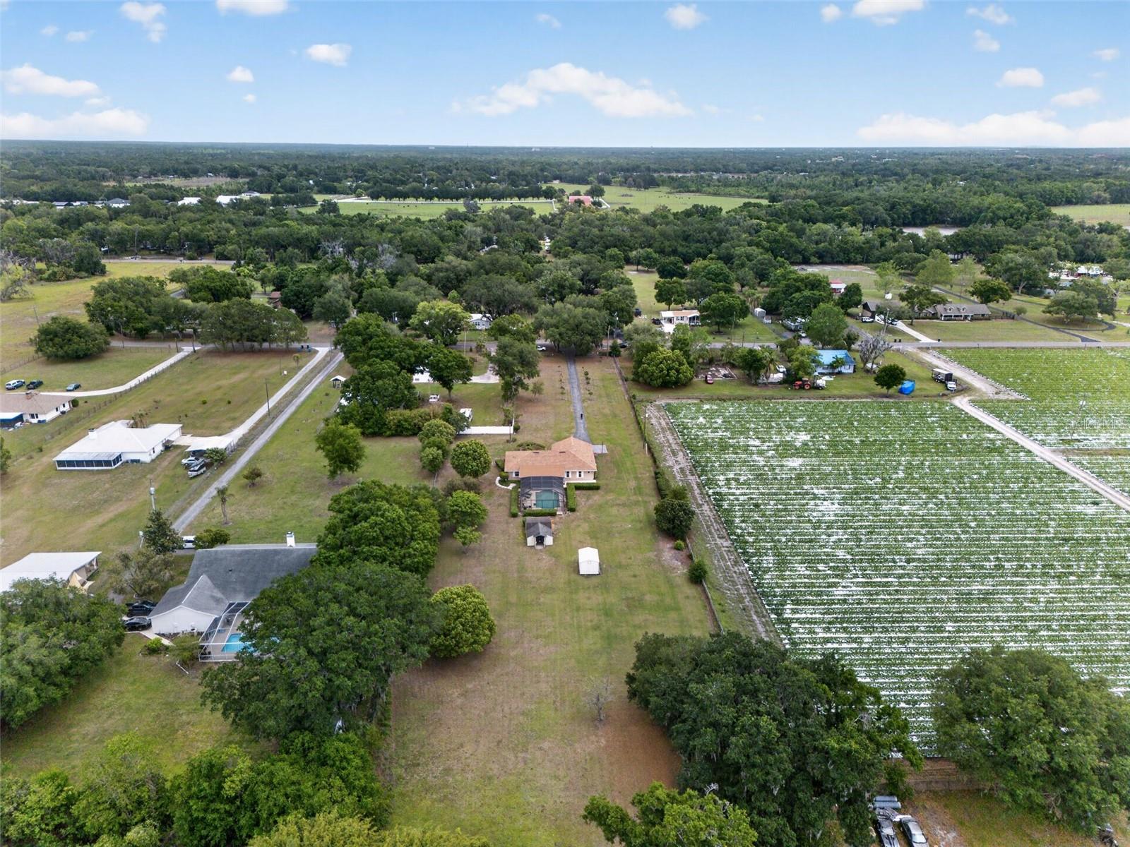 Aerial - Rear Yard view to East