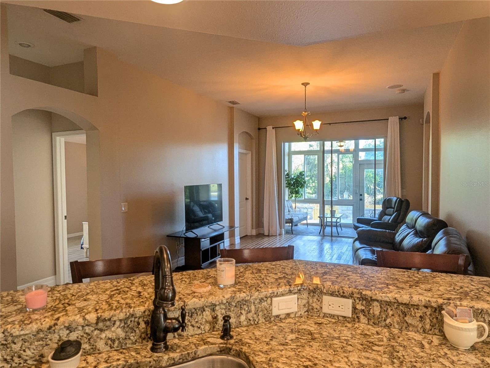 Family room from kitchen