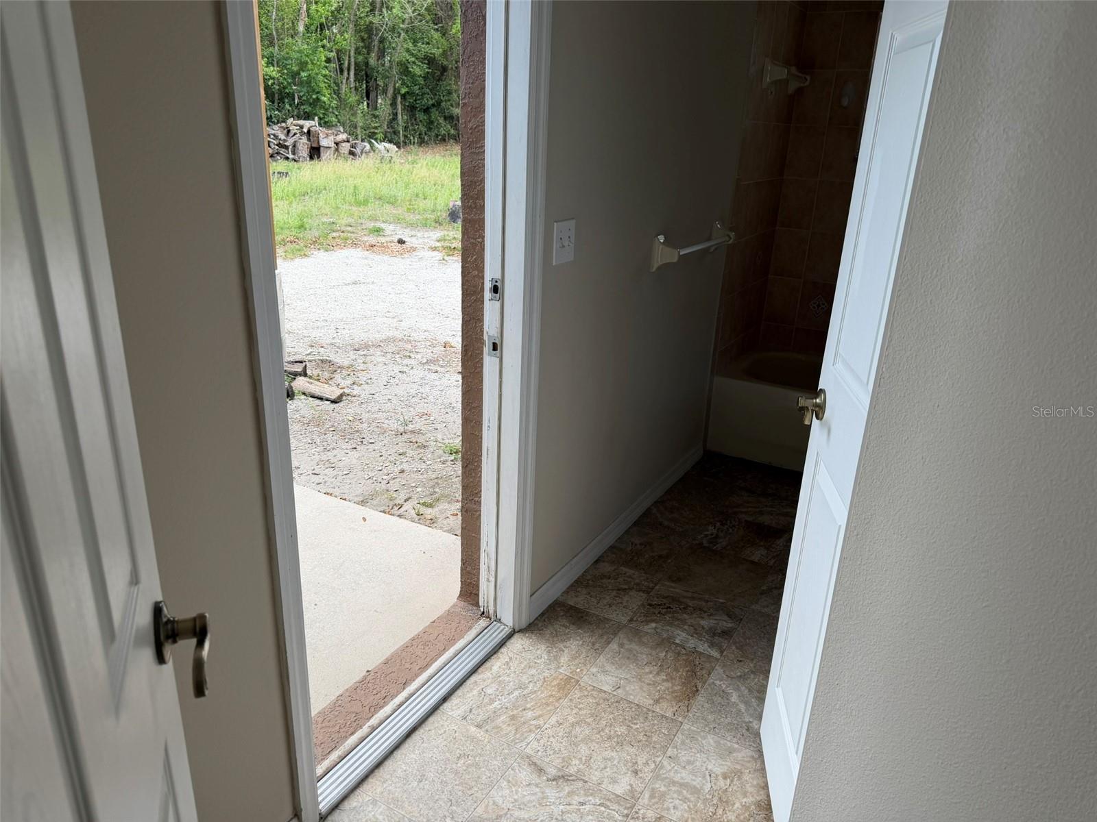 Cabana door in hall bathroom