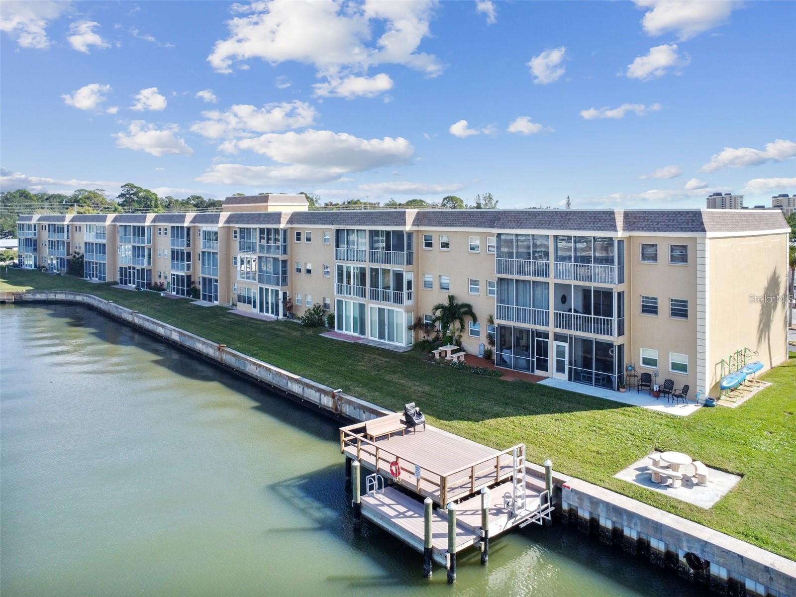AERIAL OF BUILDING AND DOCK AREA