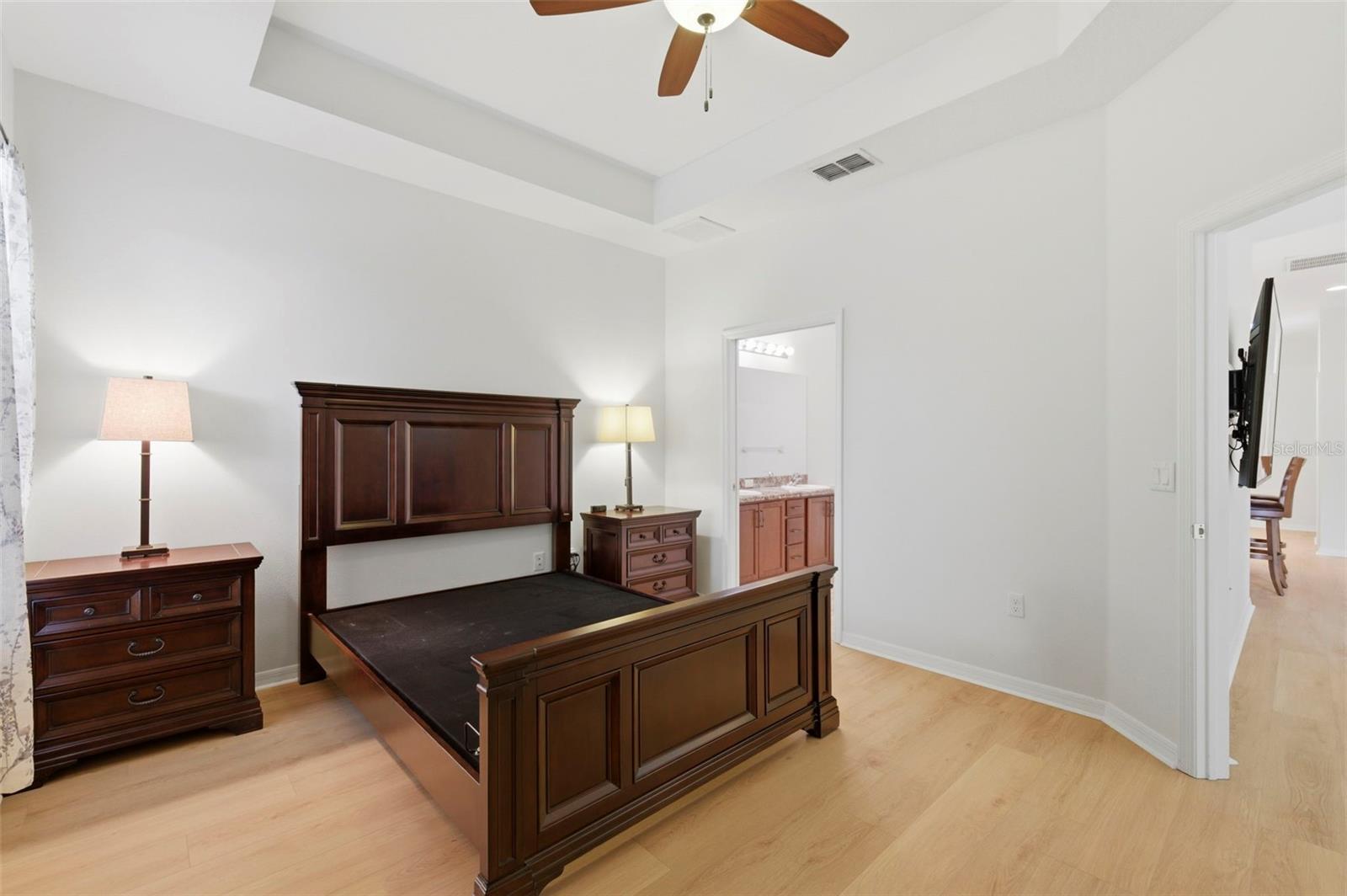 Primary bedroom, located on rear of home.