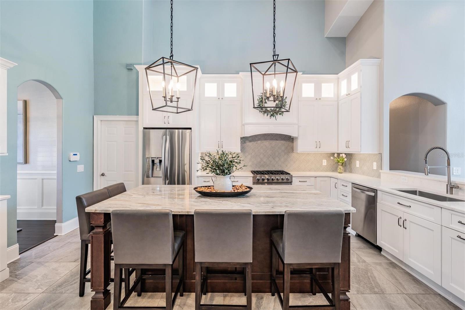 Convenient island seating