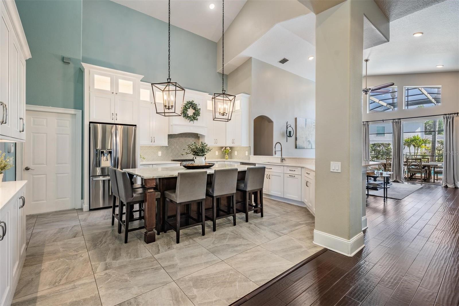 Designer lighting and all stainless appliances