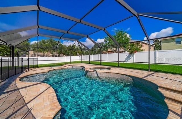 Caged Pool Side View