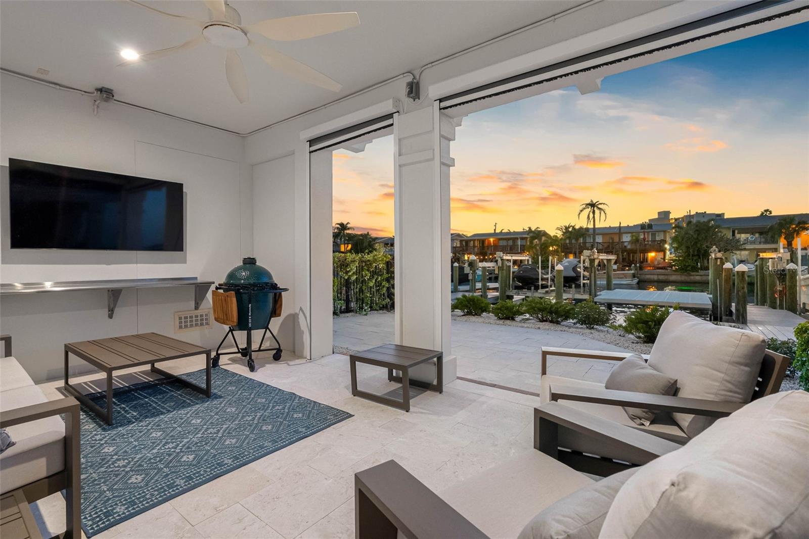 Covered Rear Patio with motorized screens