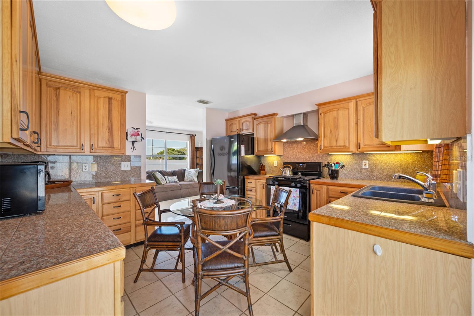 Kitchen with ample counter space and cabinet storage