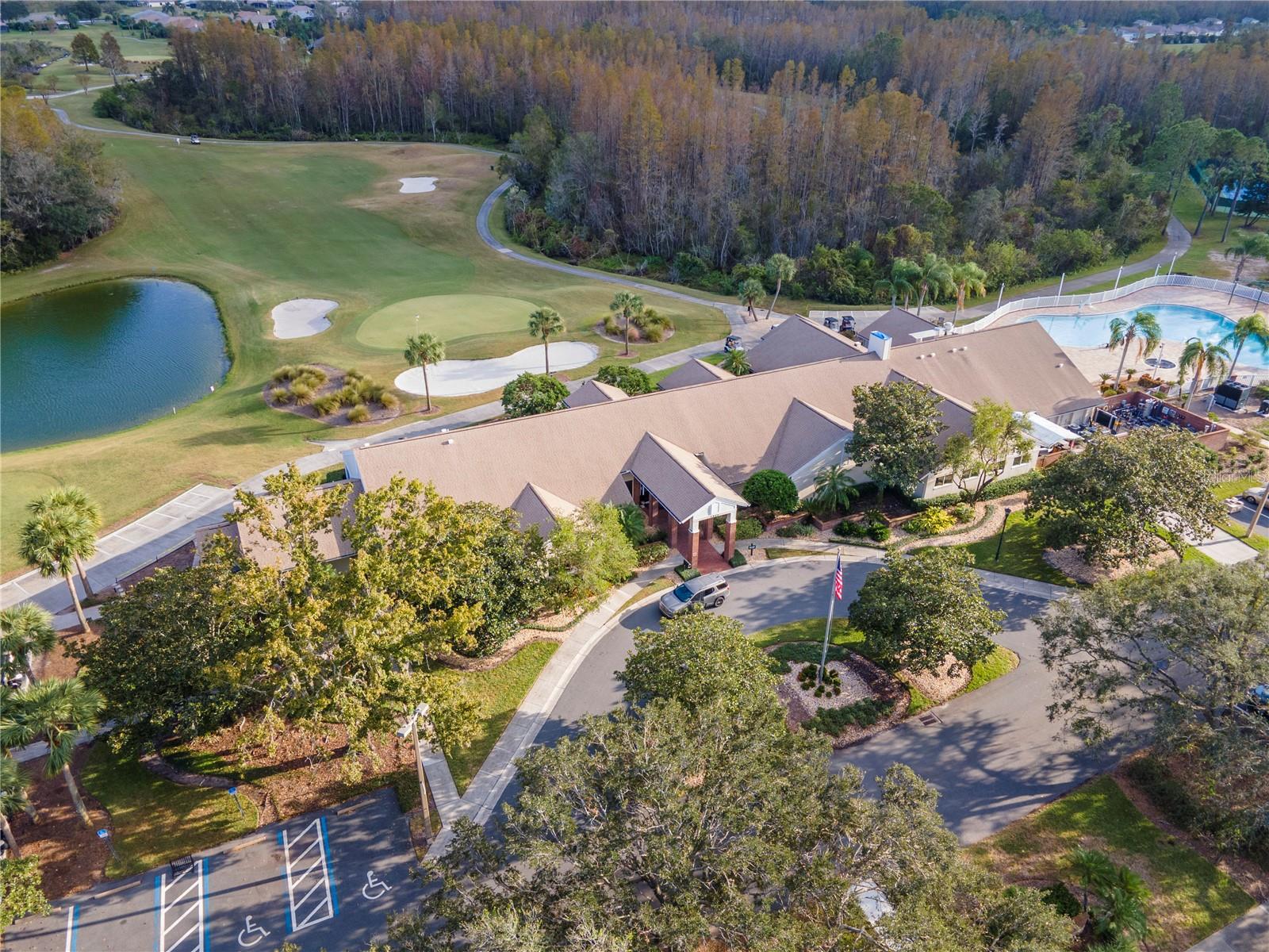 Aerial showcasing community clubhouse and recreation areas