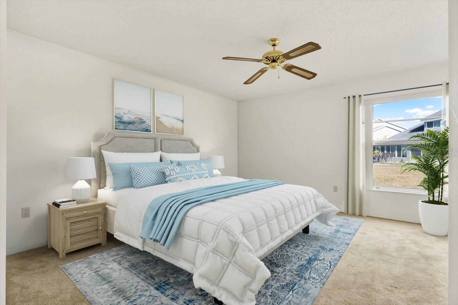 Virtually Staged Primary Bedroom