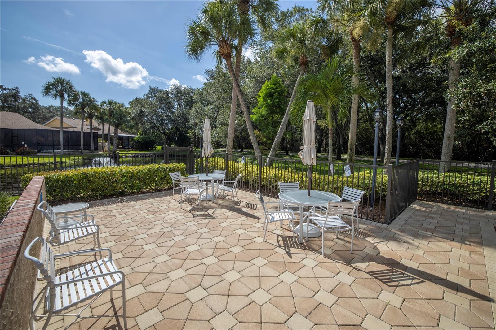 Great picnic space with umbrellas