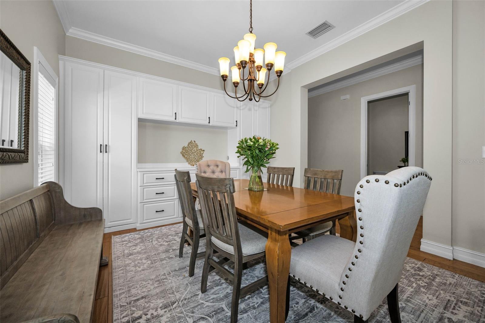 DINING ROOM WITH WONDERFUL BUILTIN BUFFET