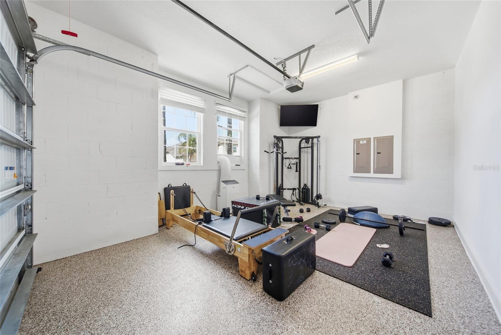 Split Garage used as Home Gym