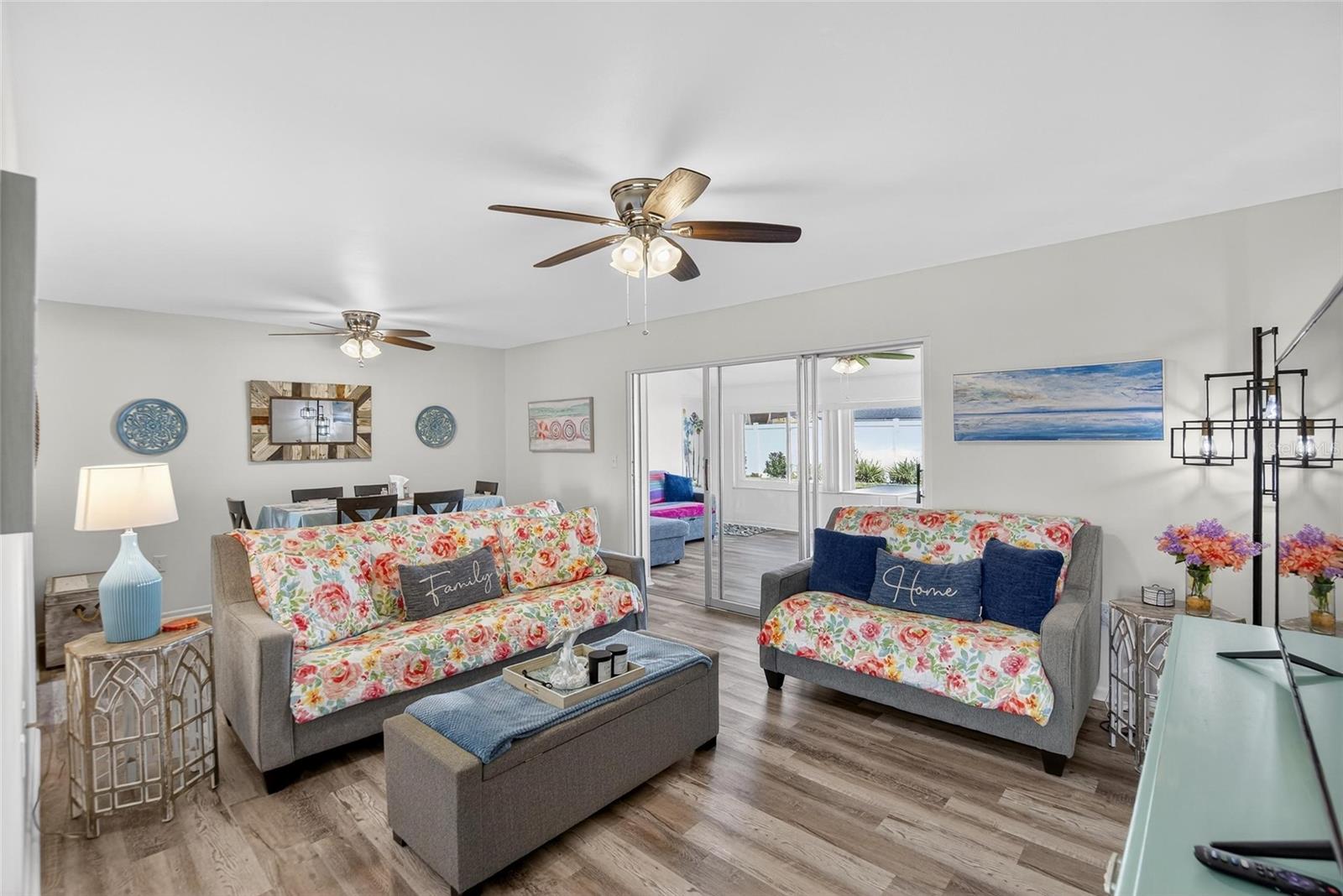 The main living area is perfect for family gatherings and entertaining