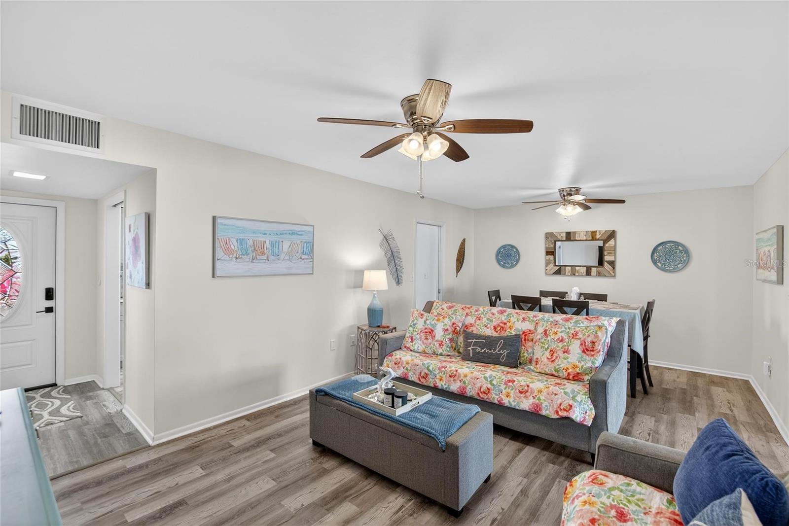 Family room OPENS into the Dining area as well