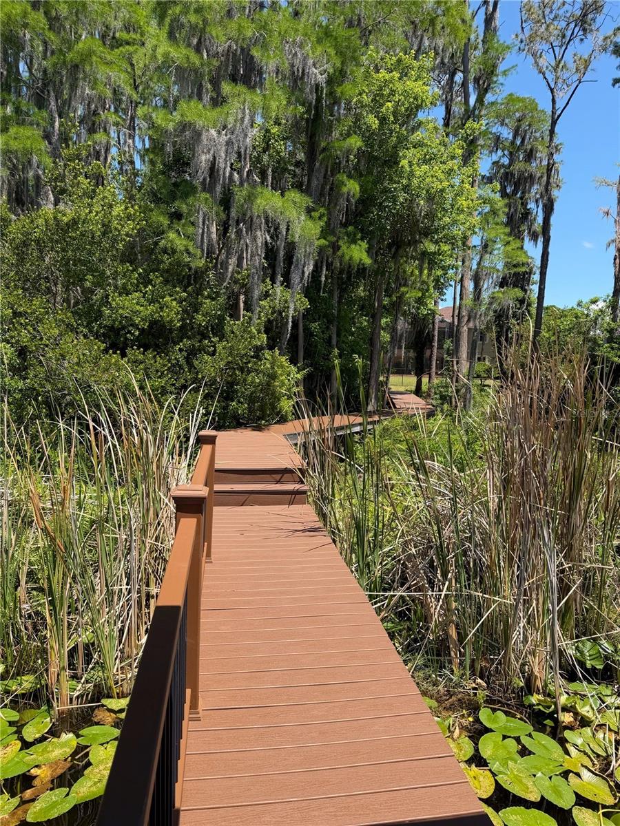 Deck leading to the house back from the cabana on the lake