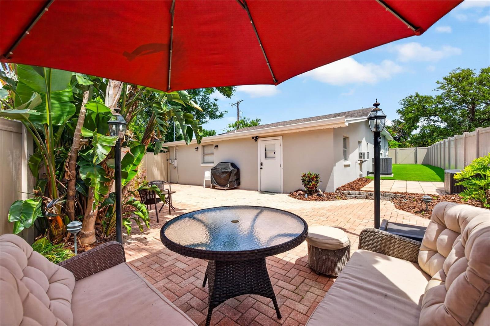 Brick Covered Backyard Patio