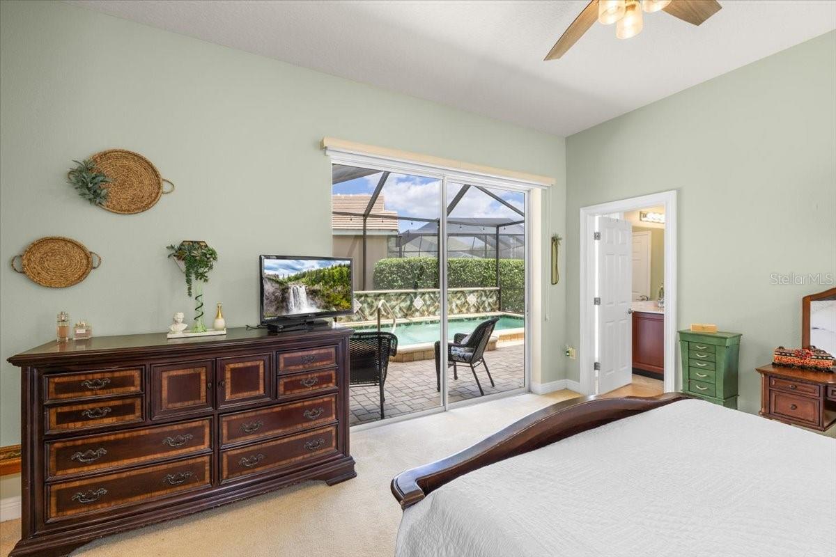 Primary with view of pool