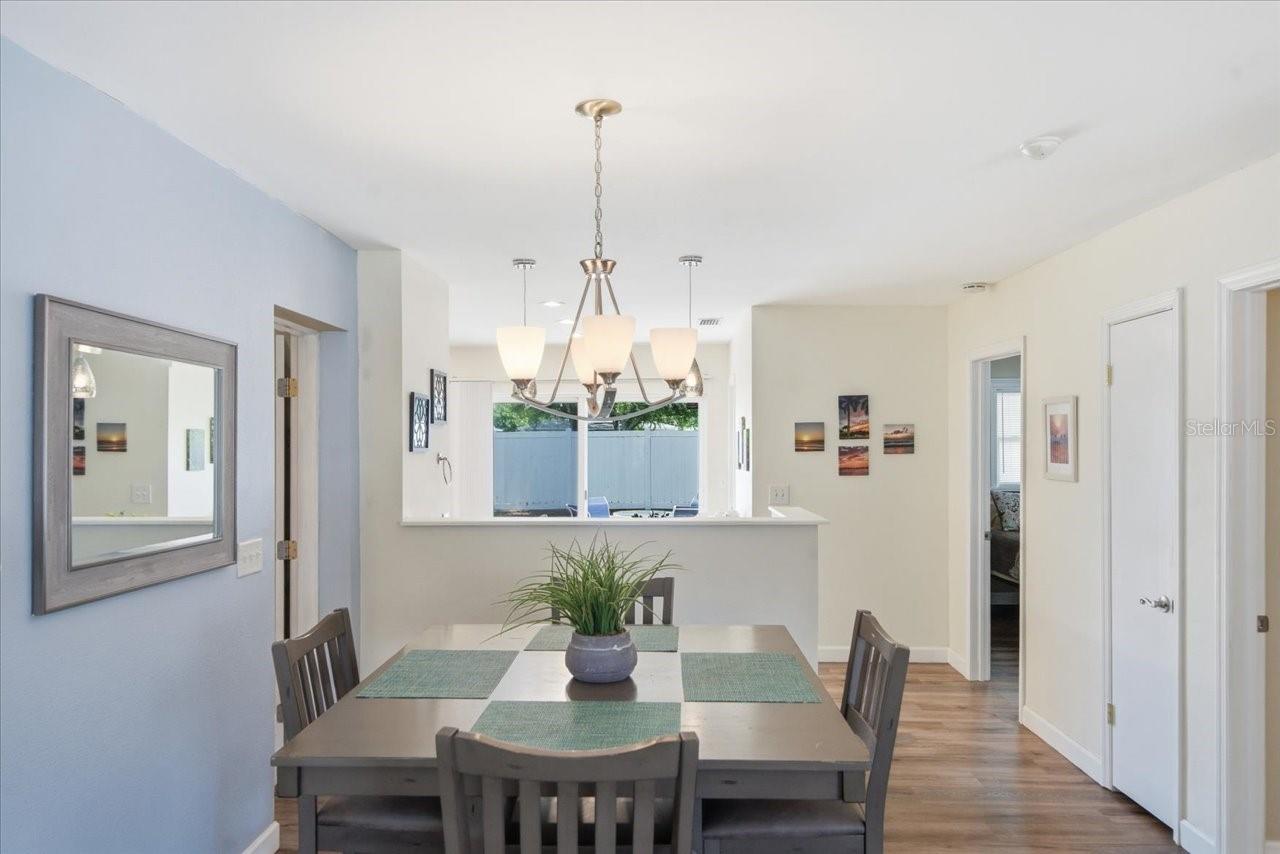 Dining open to kitchen