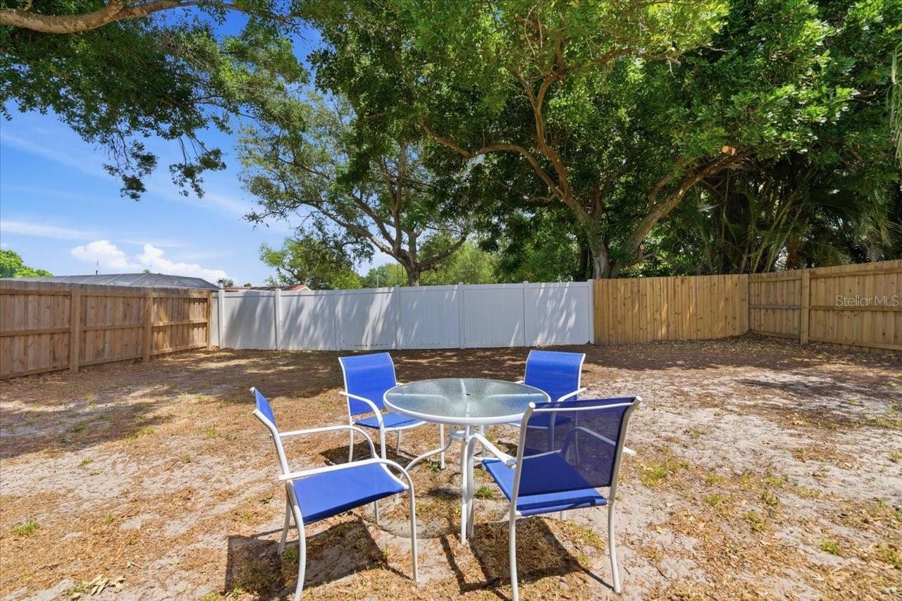 Large backyard, fenced for pets