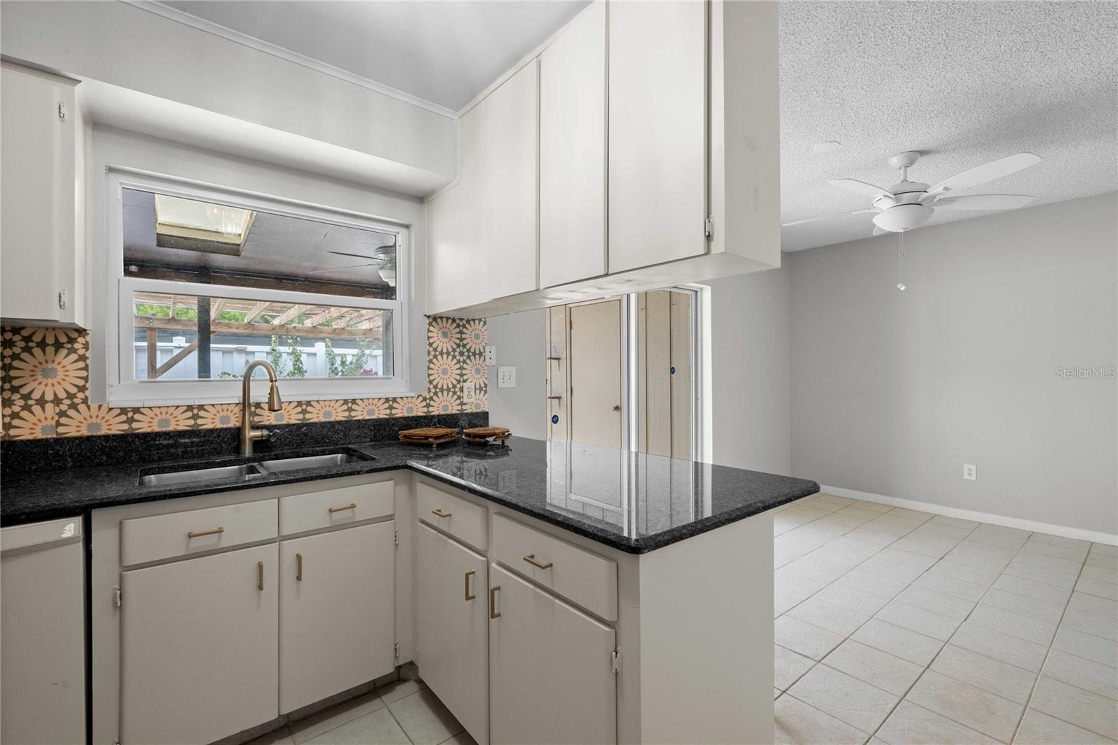 Kitchen looking into dining room