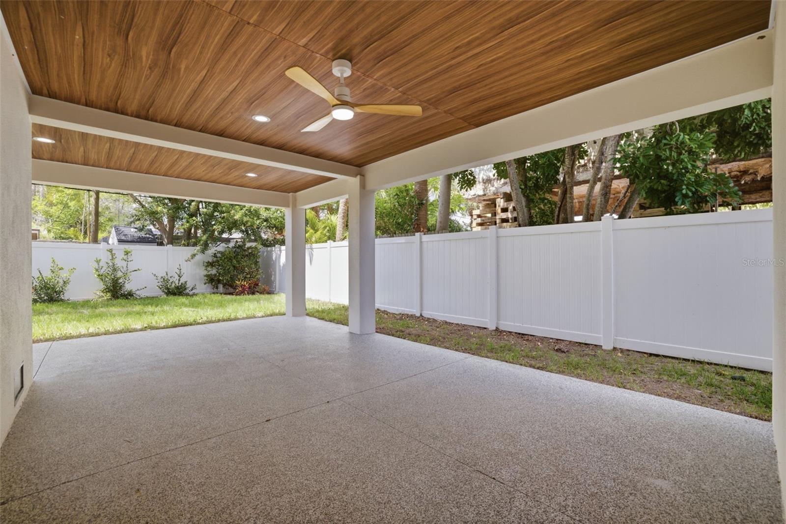 Covered backyard lanai