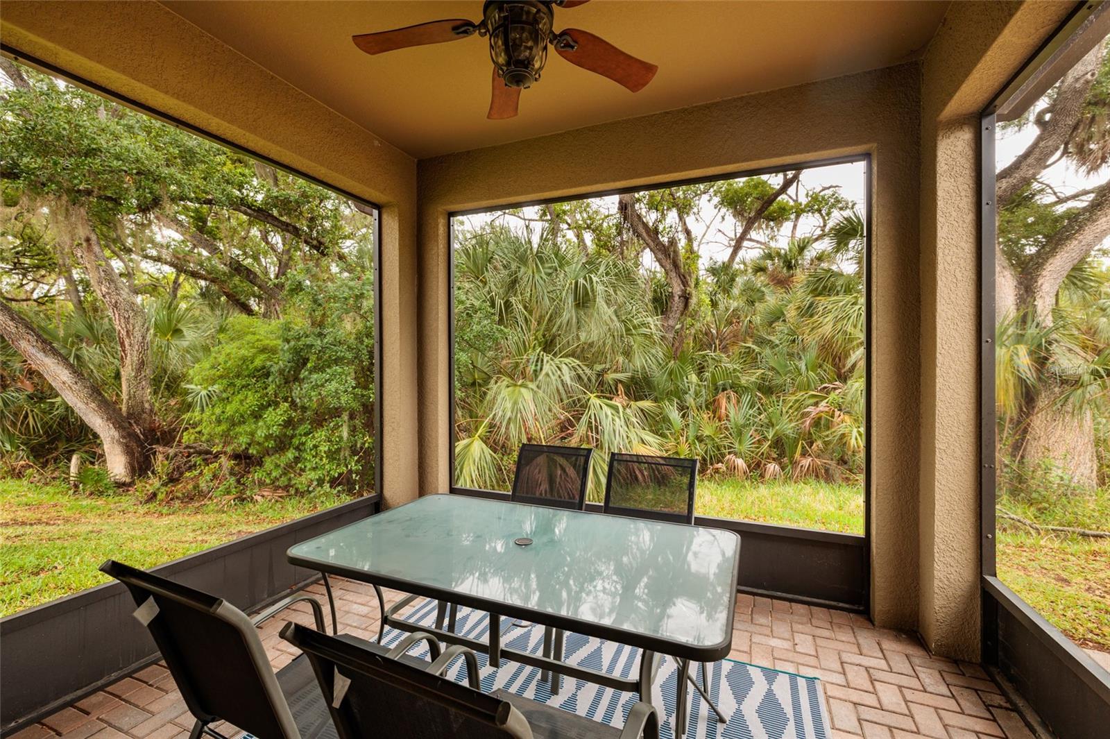 Screened Porch - view to the wilderness in the rear.