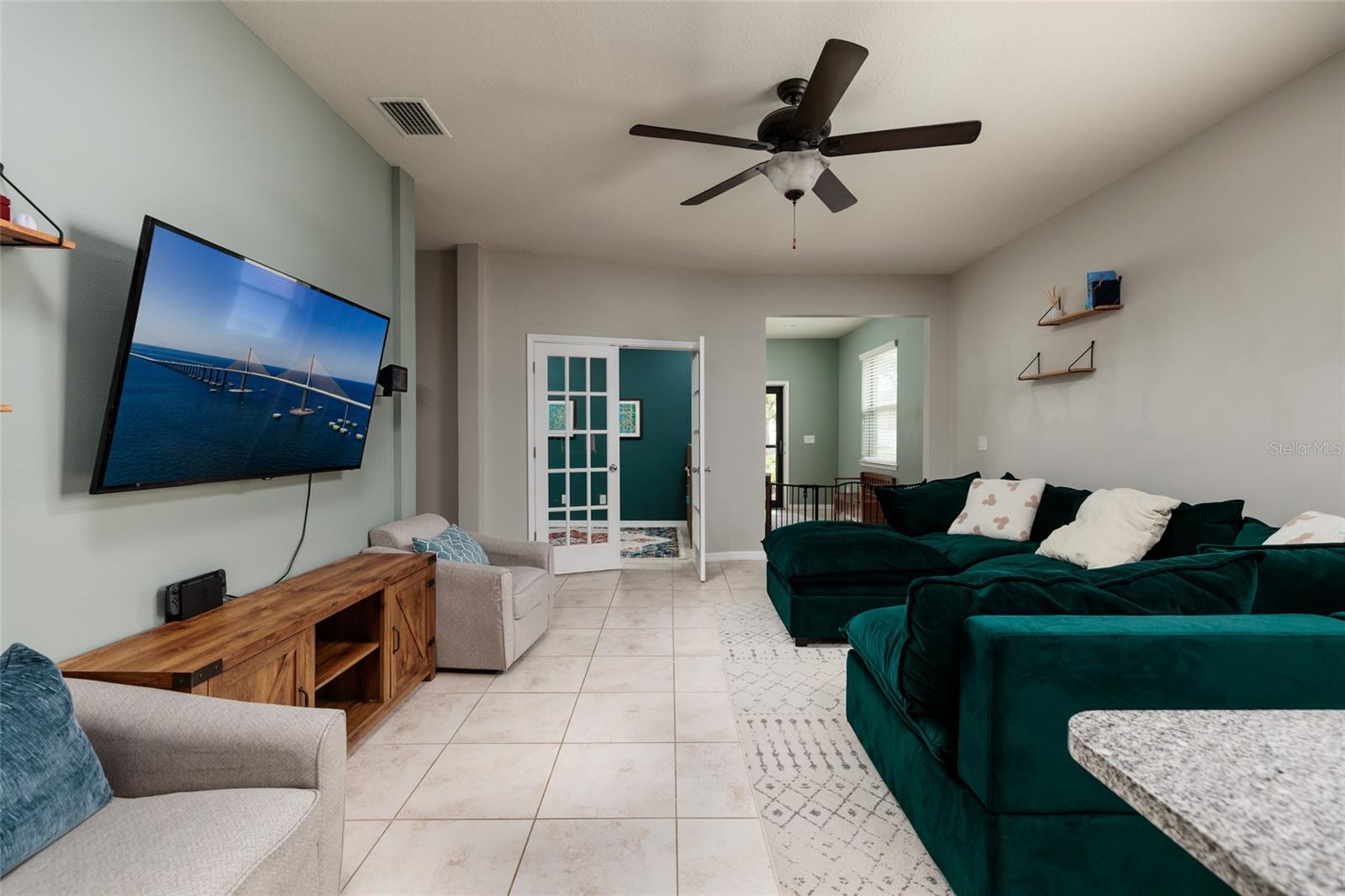Living Room - view toward the Bonus Room and the Foyer.